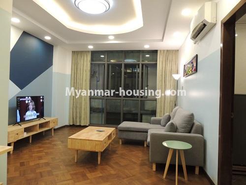 Myanmar real estate - for rent property - No.4699 - Furnished two bedroom Excellent Condominium room for rent in Dagon! - living room