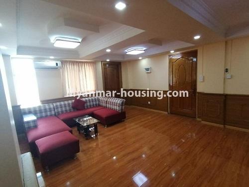 缅甸房地产 - 出租物件 - No.4706 - Furnished 1 BHK condominium room for rent in Sanchaung! - living room view