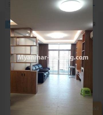缅甸房地产 - 出租物件 - No.4710 - Two BHK Sanchaung Garden Residence Condominium room for rent in Sanchaung! - living room view