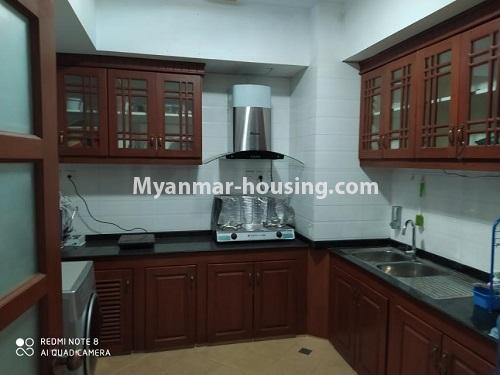 Myanmar real estate - for rent property - No.4711 - Higher floor Junction Maw Tin Condo room for rent in Lanmadaw! - kitchen view