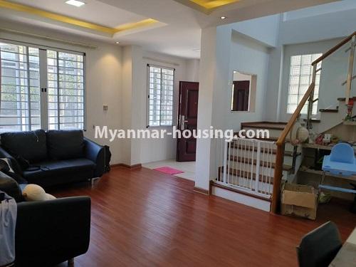 Myanmar real estate - for rent property - No.4714 - Two storey landed house with reasonable price for rent in Hlaing! - living room view