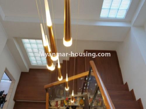 Myanmar real estate - for rent property - No.4714 - Two storey landed house with reasonable price for rent in Hlaing! - stair view