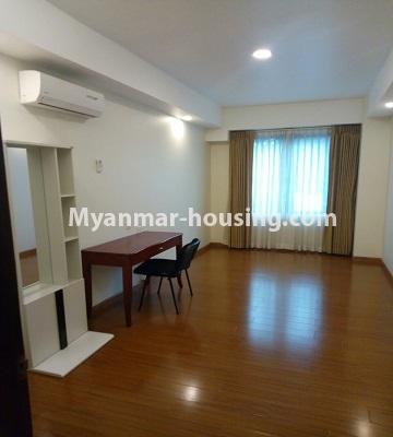 Myanmar real estate - for rent property - No.4718 - 3  BHK JL Inya Serviced Residence room for rent in Kamaryut! - bedroom 3 view