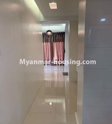 Myanmar real estate - for rent property - No.4719 - Furnished 1 BHK condominium room for rent in Sanchaung! - corridor view