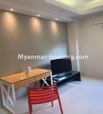 Myanmar real estate - for rent property - No.4719 - Furnished 1 BHK condominium room for rent in Sanchaung! - another view of living room