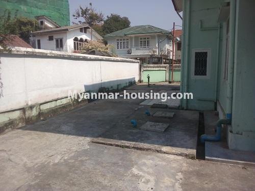 Myanmar real estate - for rent property - No.4721 - Two storey landed house with reasonable price for rent in Hlaing! - back yard view of the house