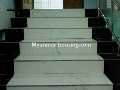 Myanmar real estate - for rent property - No.4722 - Four storey landed house for rent in Golden Valley, Bahan! - stair view