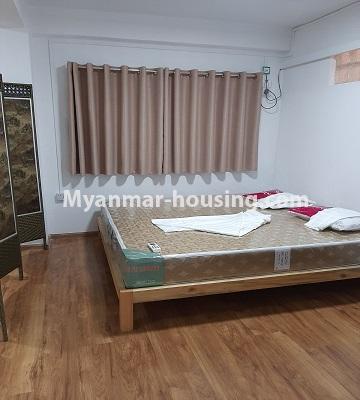 Myanmar real estate - for rent property - No.4729 - Furnished two bedroom mini condominium room for rent near Myaynigone, Sanchaung! - master bedroom view
