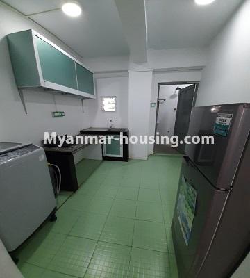 Myanmar real estate - for rent property - No.4729 - Furnished two bedroom mini condominium room for rent near Myaynigone, Sanchaung! - kitchen view