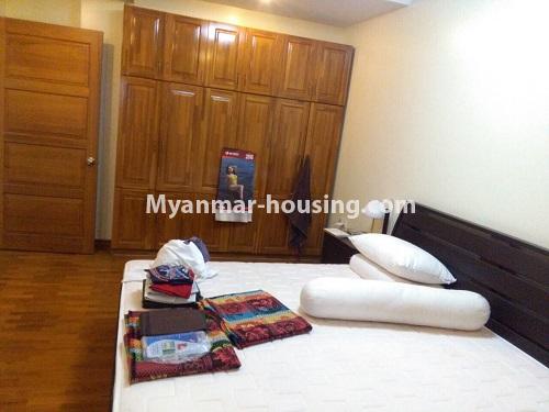 Myanmar real estate - for rent property - No.4730 - Furnished 3 BHK Myaynu Condominium room for rent in Sanchaung! - master bedroom view