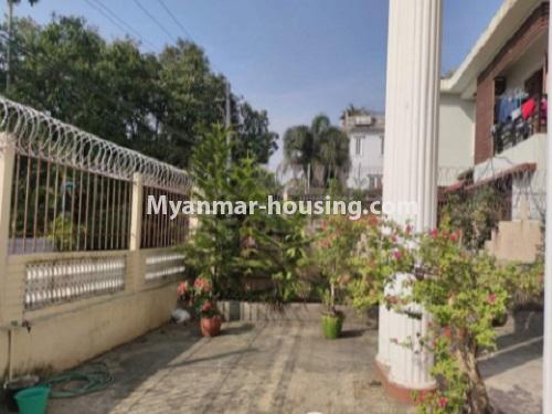 缅甸房地产 - 出租物件 - No.4735 - Three storey landed house for rent in Golden Valley, Bahan! - house front side view