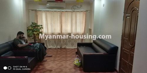 Myanmar real estate - for rent property - No.4737 - 1 BHK condominium room for rent in Downtwon! - living room area