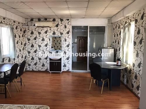 Myanmar real estate - for rent property - No.4738 - Furnished Studio Type Penthouse for rent near Asia World Port, Ahlone! - dining area and study table view