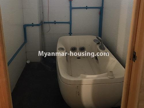 Myanmar real estate - for rent property - No.4738 - Furnished Studio Type Penthouse for rent near Asia World Port, Ahlone! - bathtub view