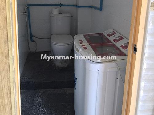 Myanmar real estate - for rent property - No.4738 - Furnished Studio Type Penthouse for rent near Asia World Port, Ahlone! - toilet view