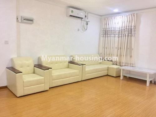 ミャンマー不動産 - 賃貸物件 - No.4741 - Furnished 2BHK Royal Thukha condominium for rent in Hlaing! - living room view