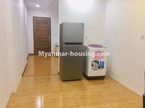 缅甸房地产 - 出租物件 - No.4741 - Furnished 2BHK Royal Thukha condominium for rent in Hlaing! - fridge and washing machine view