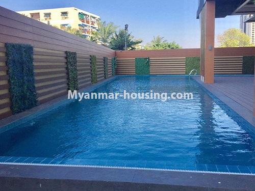 ミャンマー不動産 - 賃貸物件 - No.4741 - Furnished 2BHK Royal Thukha condominium for rent in Hlaing! - another view of swimming pool