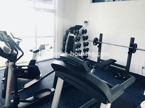 Myanmar real estate - for rent property - No.4742 - One bedroom serviced apartment for rent in Bahan! - gym view