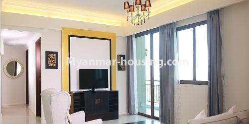 ミャンマー不動産 - 賃貸物件 - No.4745 - 3BHK Pyay Garden Residence serviced room for rent in Sanchaung! - living room view