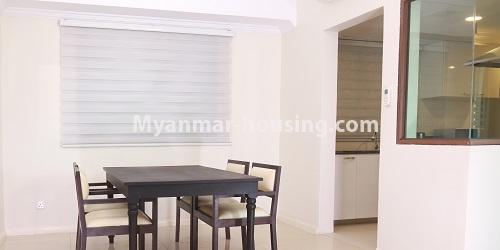Myanmar real estate - for rent property - No.4745 - 3BHK Pyay Garden Residence serviced room for rent in Sanchaung! - dinning area view