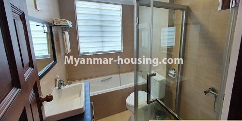 Myanmar real estate - for rent property - No.4745 - 3BHK Pyay Garden Residence serviced room for rent in Sanchaung! - bathroom view