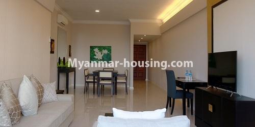 缅甸房地产 - 出租物件 - No.4746 - 1BHK Pyay Garden Residence serviced room for rent in Sanchaung! - another view of lounge