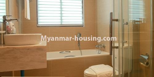 Myanmar real estate - for rent property - No.4746 - 1BHK Pyay Garden Residence serviced room for rent in Sanchaung! - bathroom view