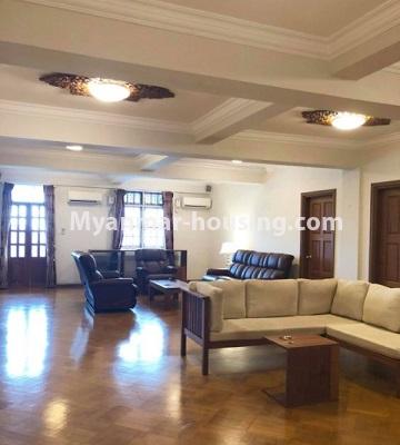 缅甸房地产 - 出租物件 - No.4747 - Nice Pyae Wa condominium room for rent in Bahan! - living room view