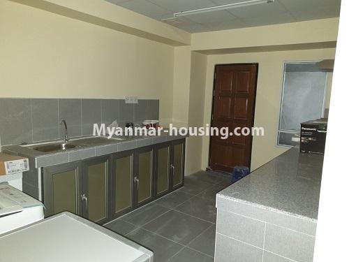 Myanmar real estate - for rent property - No.4749 - 3 BHK newly Shwe Moe Kaung Condominium room for rent in Yanking! - kitchen view
