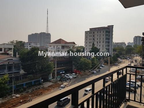 Myanmar real estate - for rent property - No.4749 - 3 BHK newly Shwe Moe Kaung Condominium room for rent in Yanking! - another balcony view