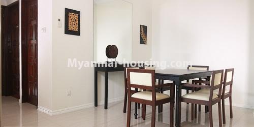 Myanmar real estate - for rent property - No.4750 - 3BHK Pyay Garden Residence serviced room for rent in Sanchaung! - dinning area view