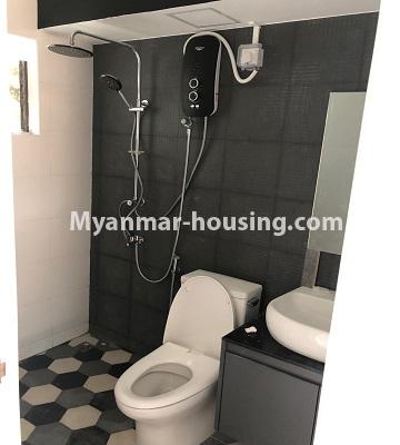 Myanmar real estate - for rent property - No.4754 - 1 BHK Ayar Chan Thar condominium room for rent in Dagon Seikkan! - bathroom view