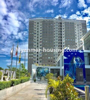 ミャンマー不動産 - 賃貸物件 - No.4754 - 1 BHK Ayar Chan Thar condominium room for rent in Dagon Seikkan! - building view