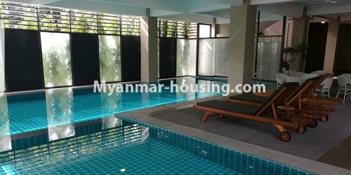 Myanmar real estate - for rent property - No.4757 - 3BHK Serviced Residence G room for rent in Bahan! - swimming pool view