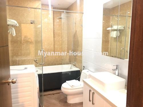 Myanmar real estate - for rent property - No.4760 - 1BHK Serviced Residence G room for rent in Bahan! - bathroom view