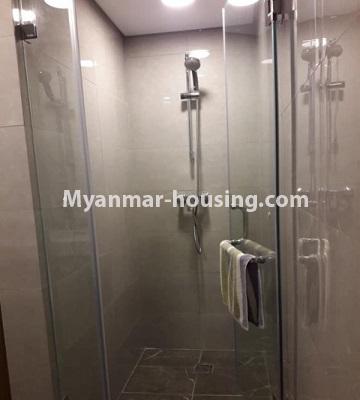 Myanmar real estate - for rent property - No.4763 - 1BHK Room in The Central Condominium for rent in Yankin! - bathroom view