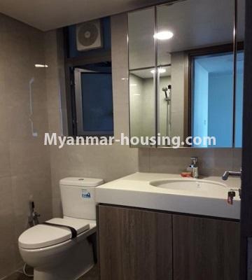 Myanmar real estate - for rent property - No.4763 - 1BHK Room in The Central Condominium for rent in Yankin! - toilet view