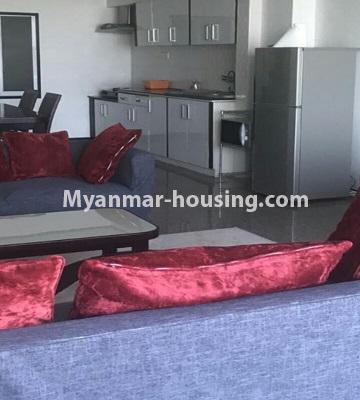 မြန်မာအိမ်ခြံမြေ - ငှားရန် property - No.4764 - Orchid Condo တွင် အခန်းကောင်းတစ်ခန်း ငှားရန်ရှိသည်။ - living room view