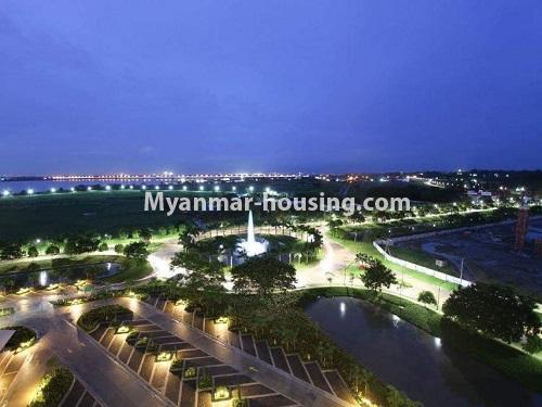 ミャンマー不動産 - 賃貸物件 - No.4768 - 2BHK lovely room for rent in Star City, Thanlyin! - evening outside view from balcony