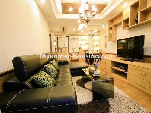 ミャンマー不動産 - 賃貸物件 - No.4768 - 2BHK lovely room for rent in Star City, Thanlyin! - living room view 