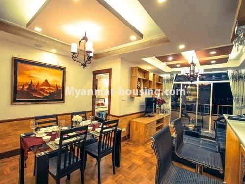 ミャンマー不動産 - 賃貸物件 - No.4768 - 2BHK lovely room for rent in Star City, Thanlyin! - the whole livig room area view 