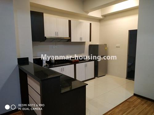 Myanmar real estate - for rent property - No.4772 - 1 BHK Myannandar Serviced Room for rent in Yankin! - kitchen and dining area view