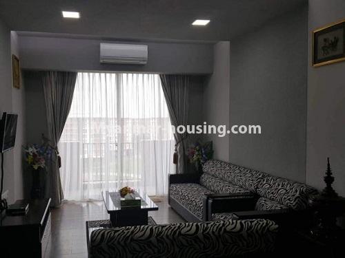 缅甸房地产 - 出租物件 - No.4775 - B Zone Two bedroom unit in Star City, Thanlyin! - living room view