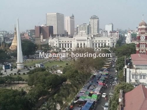 Myanmar real estate - for rent property - No.4776 - European designed room for rent in Yangon Downtown! - maharbandula park view from balcony