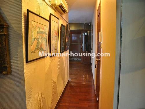 Myanmar real estate - for rent property - No.4776 - European designed room for rent in Yangon Downtown! - corridor view