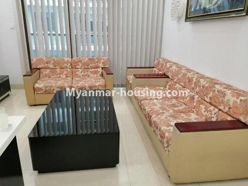 Myanmar real estate - for rent property - No.4778 - 3BHK Hill Top Vista Condominium room for rent in Ahlone! - living room view