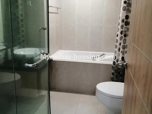 Myanmar real estate - for rent property - No.4778 - 3BHK Hill Top Vista Condominium room for rent in Ahlone! - bathroom view