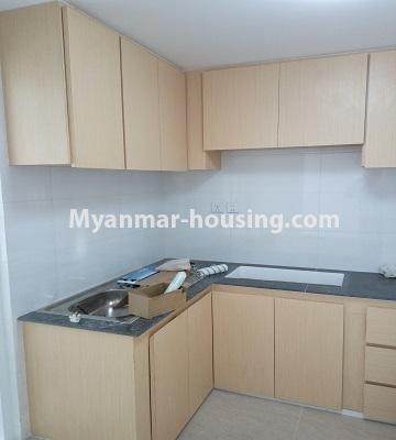 Myanmar real estate - for rent property - No.4782 - Furnished 1BHK Blossom Garden Condominium room for rent in Dagon! - kitchen view