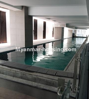 Myanmar real estate - for rent property - No.4782 - Furnished 1BHK Blossom Garden Condominium room for rent in Dagon! - swimming pool view